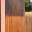 alte Holzlasur und gereinigt