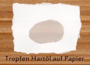 Anfeuerung Hartöl auf Papier