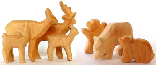 Holz-Figuren mit Hartöl behandelt