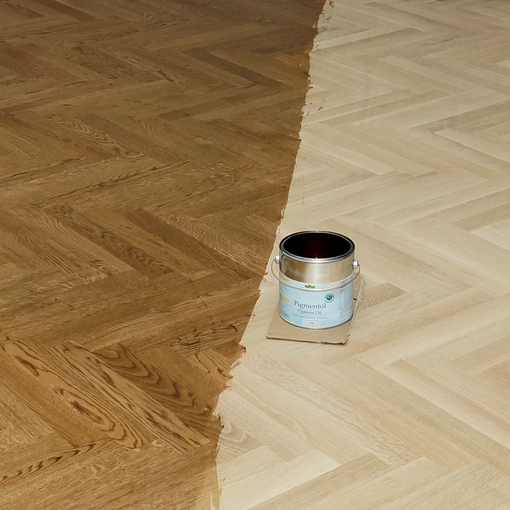 Helles Eiche Parkett antik ölen: Schack Galerie | Natural Naturfarben