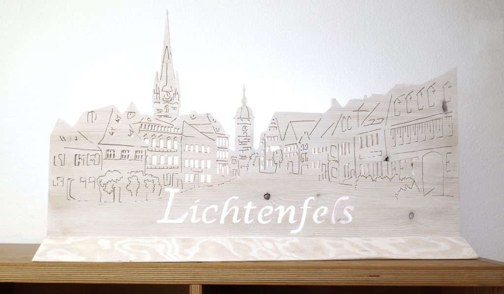 Silhouette von der Stadt Lichtenfels mit Bienenwachsbalsam Zartweiß