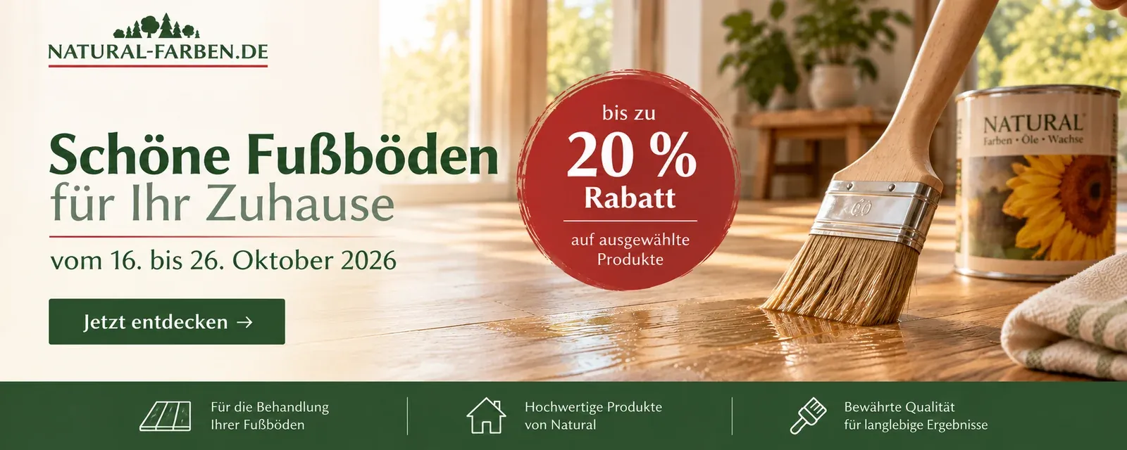 Bodenpflege-Aktion bei Natural Naturfarben